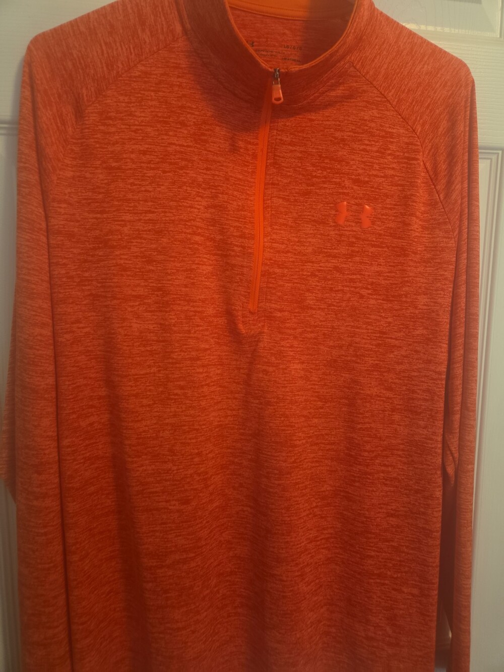 Under Armour HeatGear 1/4 Zip Pullover Red Orange Heather L - Used